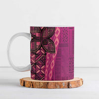 Samoan Pacific Tribal Flower Geometric Art Tattoos Ceramic Mug Siapo Pattern Romantic Rose - Polynesian Pride