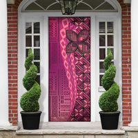 Samoan Pacific Tribal Flower Geometric Art Tattoos Door Cover Siapo Pattern Romantic Rose - Polynesian Pride