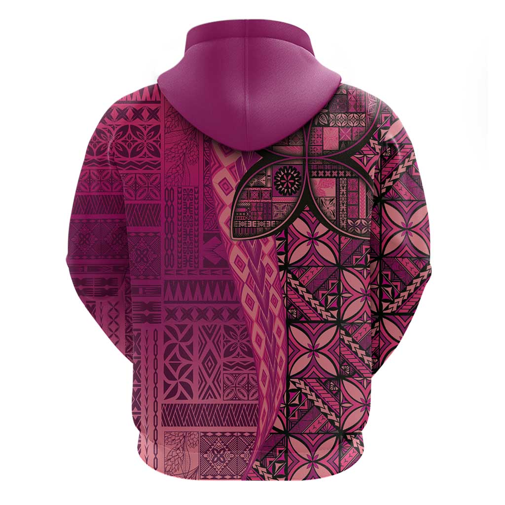 Samoan Pacific Tribal Flower Geometric Art Tattoos Hoodie Siapo Pattern Romantic Rose - Polynesian Pride