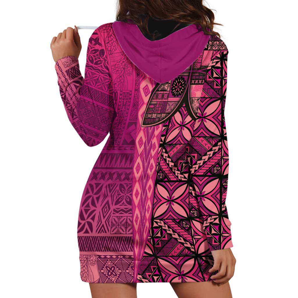 Samoan Pacific Tribal Flower Geometric Art Tattoos Hoodie Dress Siapo Pattern Romantic Rose - Polynesian Pride