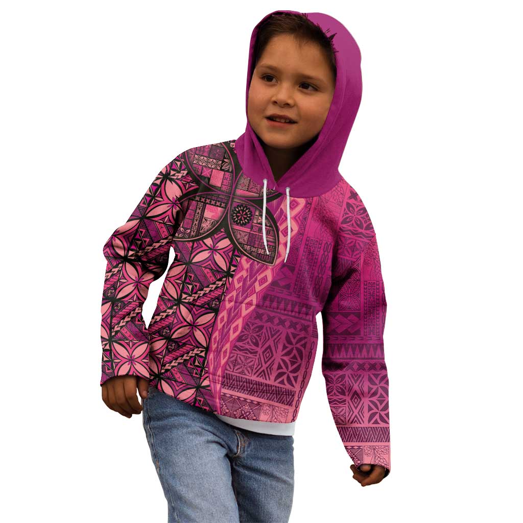 Samoan Pacific Tribal Flower Geometric Art Tattoos Kid Hoodie Siapo Pattern Romantic Rose - Polynesian Pride