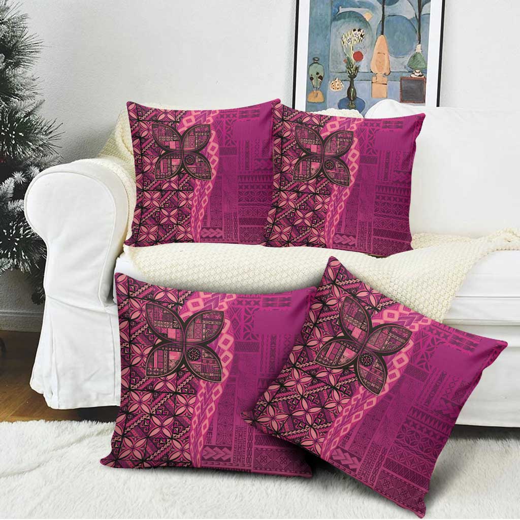 Samoan Pacific Tribal Flower Geometric Art Tattoos Pillow Cover Siapo Pattern Romantic Rose - Polynesian Pride