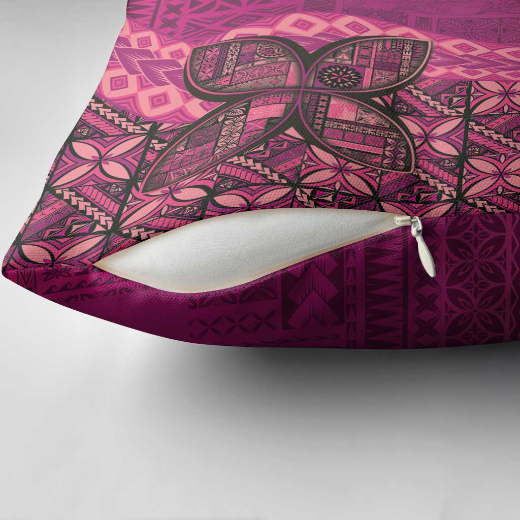Samoan Pacific Tribal Flower Geometric Art Tattoos Pillow Cover Siapo Pattern Romantic Rose - Polynesian Pride