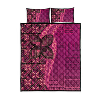 Samoan Pacific Tribal Flower Geometric Art Tattoos Quilt Bed Set Siapo Pattern Romantic Rose - Polynesian Pride