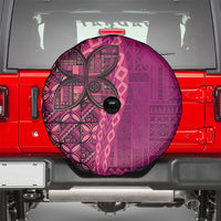 Samoan Pacific Tribal Flower Geometric Art Tattoos Spare Tire Cover Siapo Pattern Romantic Rose - Polynesian Pride