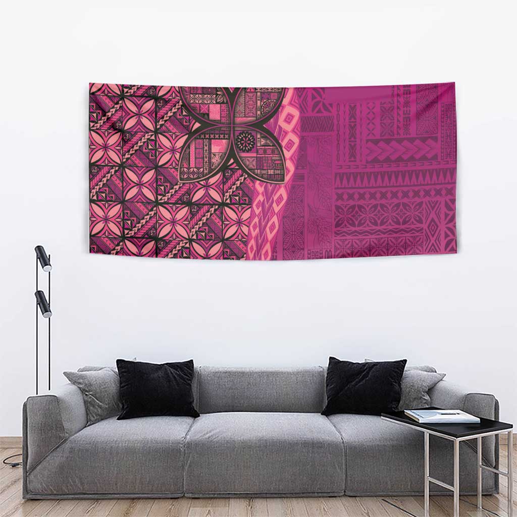 Samoan Pacific Tribal Flower Geometric Art Tattoos Tapestry Siapo Pattern Romantic Rose - Polynesian Pride