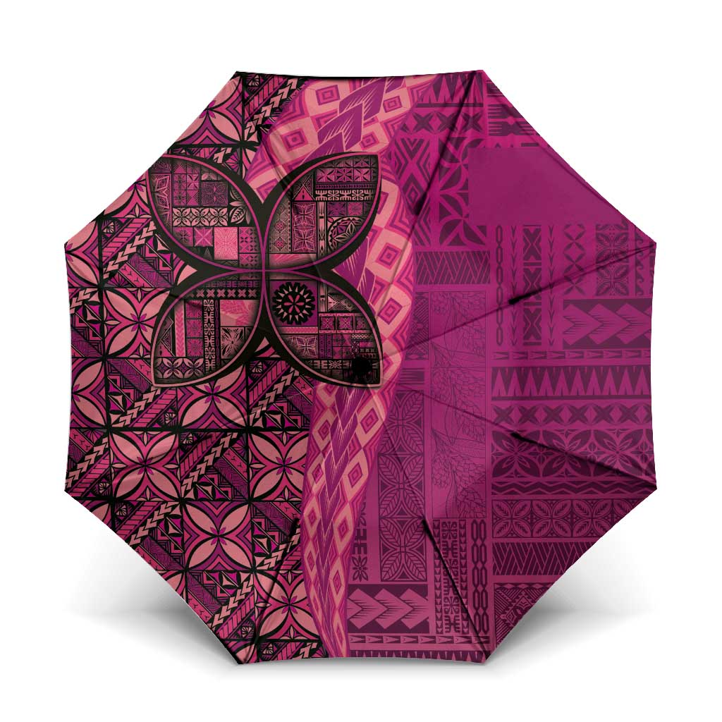 Samoan Pacific Tribal Flower Geometric Art Tattoos Umbrella Siapo Pattern Romantic Rose - Polynesian Pride