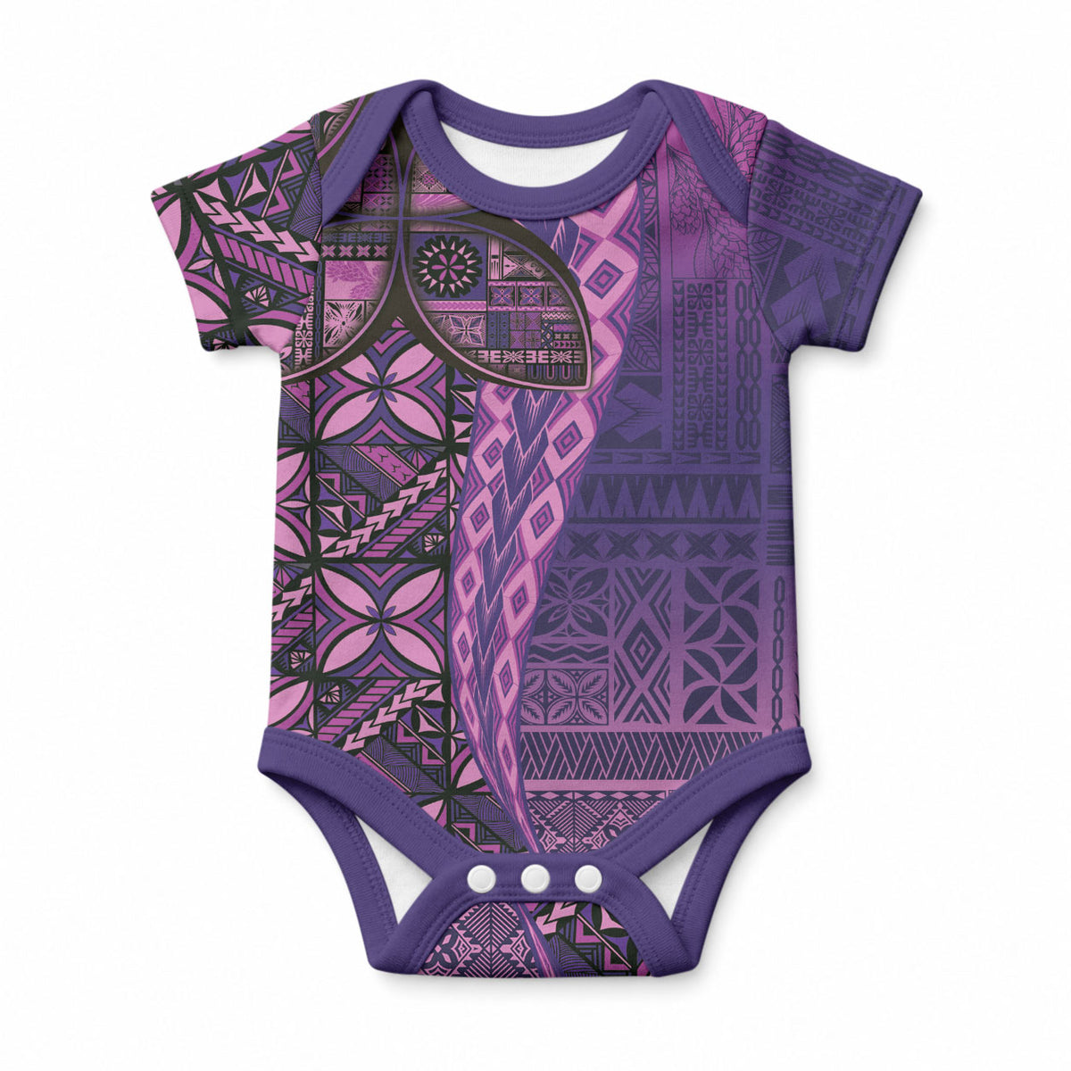 Samoan Pacific Tribal Flower Geometric Art Tattoos Baby Onesie