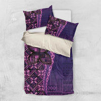 Samoan Pacific Tribal Flower Geometric Art Tattoos Bedding Set Siapo Pattern Purple Haze - Polynesian Pride