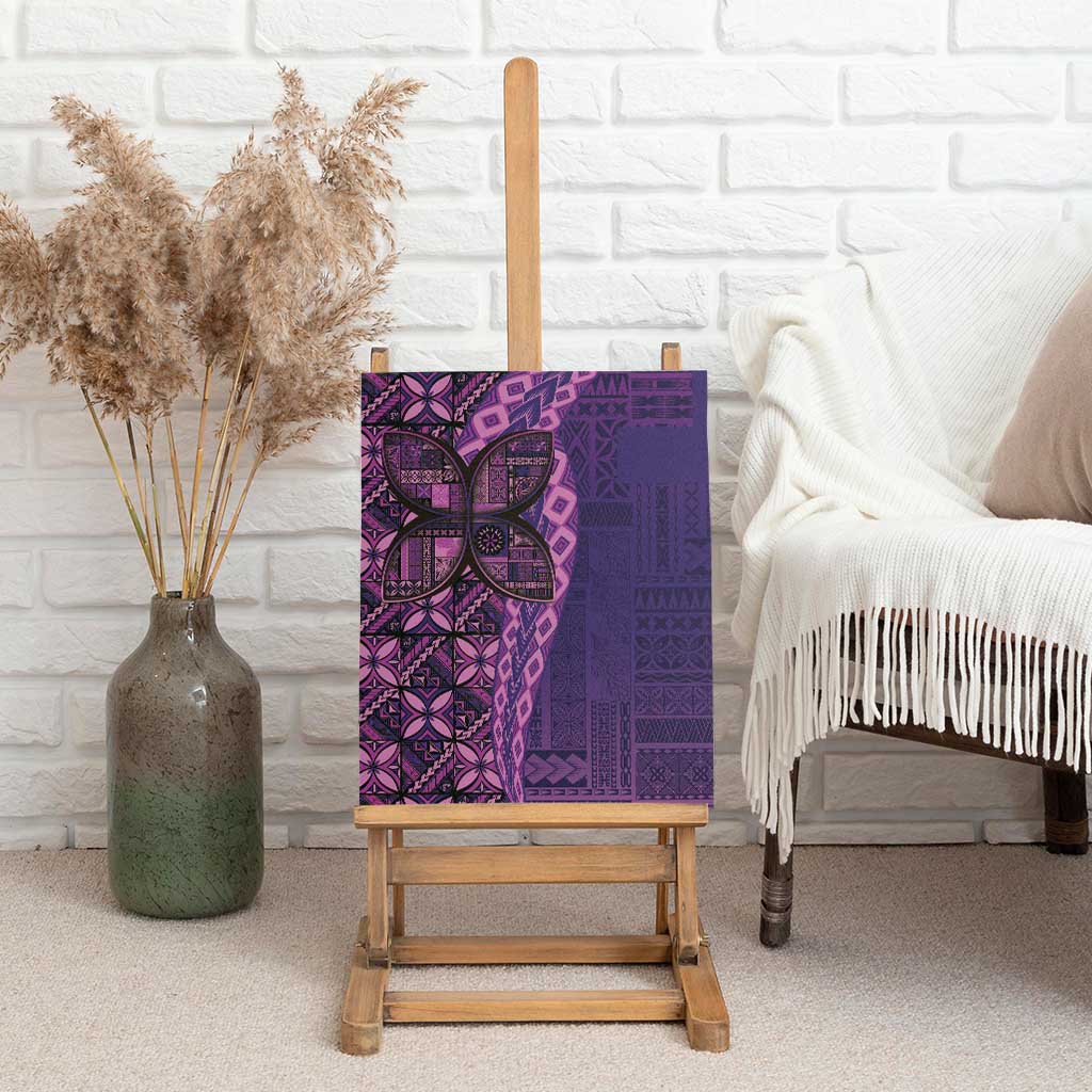 Samoan Pacific Tribal Flower Geometric Art Tattoos Canvas Wall Art Siapo Pattern Purple Haze LT03 - Polynesian Pride