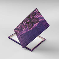 Samoan Pacific Tribal Flower Geometric Art Tattoos Canvas Wall Art Siapo Pattern Purple Haze LT03 With Frame Purple - Polynesian Pride