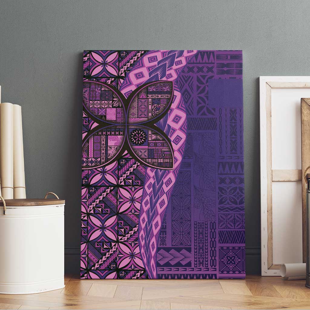 Samoan Pacific Tribal Flower Geometric Art Tattoos Canvas Wall Art Siapo Pattern Purple Haze LT03 - Polynesian Pride