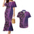 Samoan Pacific Tribal Flower Geometric Art Tattoos Couples Matching Mermaid Dress and Hawaiian Shirt Siapo Pattern Purple Haze - Polynesian Pride