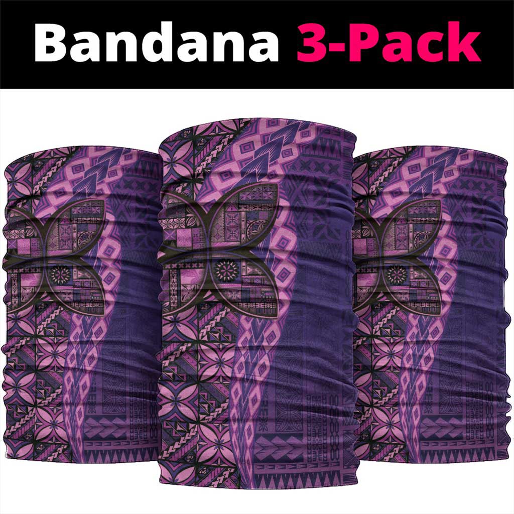 Samoan Pacific Tribal Flower Geometric Art Tattoos Neck Gaiter Siapo Pattern Purple Haze LT03