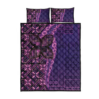 Samoan Pacific Tribal Flower Geometric Art Tattoos Quilt Bed Set Siapo Pattern Purple Haze - Polynesian Pride