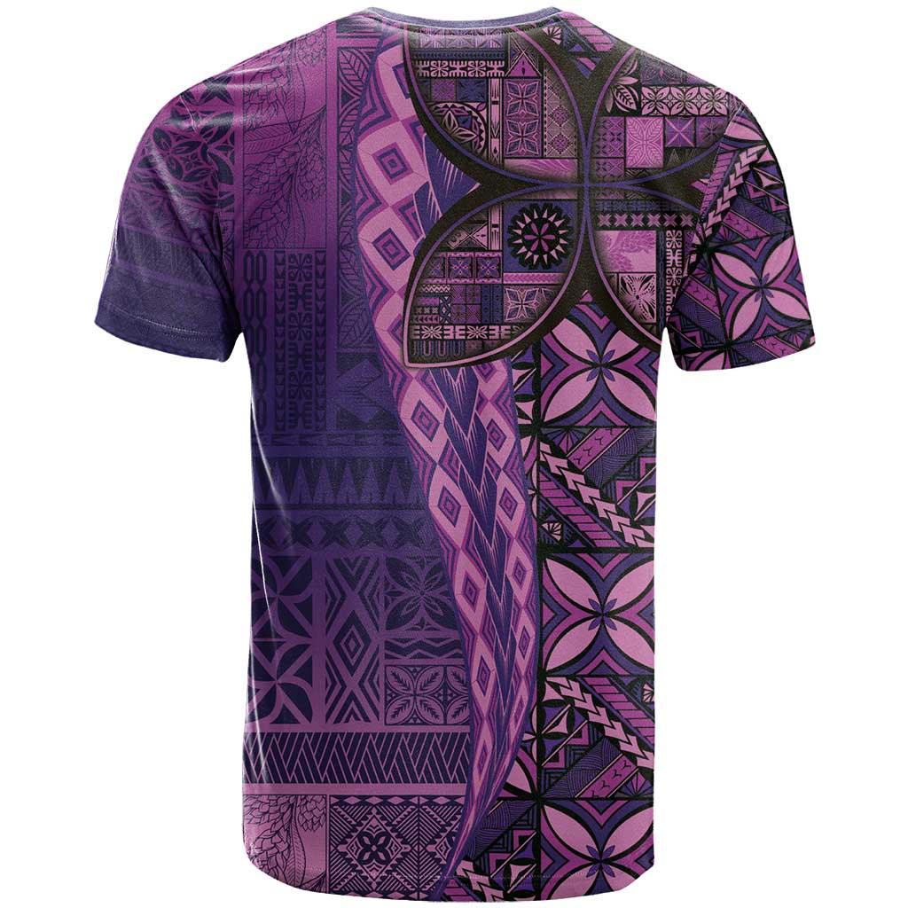 Samoan Pacific Tribal Flower Geometric Art Tattoos T Shirt Siapo Pattern Purple Haze - Polynesian Pride