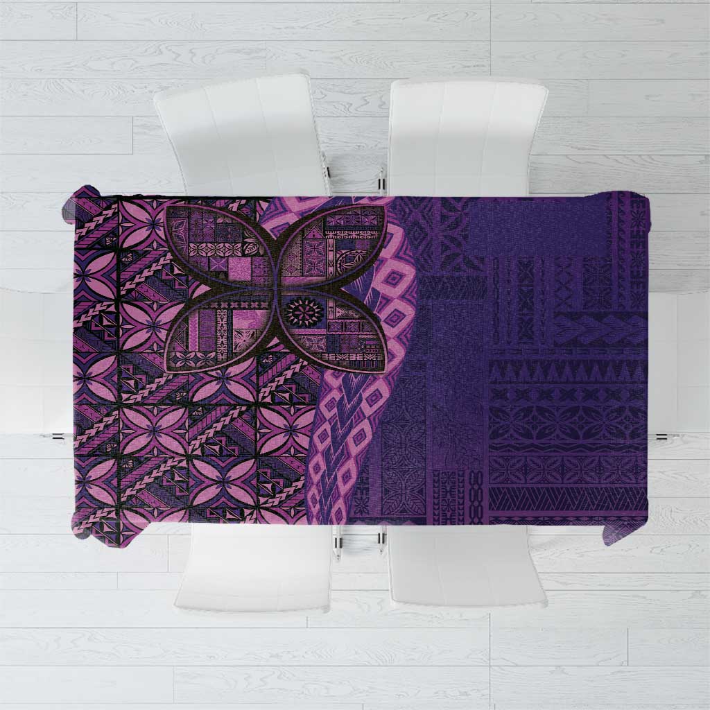Samoan Pacific Tribal Flower Geometric Art Tattoos Tablecloth Siapo Pattern Purple Haze - Polynesian Pride