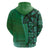 Samoan Pacific Tribal Flower Geometric Art Tattoos Hoodie Siapo Pattern Emerald Glow - Polynesian Pride