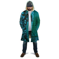 Samoan Pacific Tribal Flower Geometric Art Tattoos Cloak Siapo Pattern Turquoise Tide - Polynesian Pride