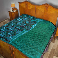 Samoan Pacific Tribal Flower Geometric Art Tattoos Quilt Siapo Pattern Turquoise Tide - Polynesian Pride