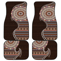 Fijian Masi Tribal Tattoos Art Pattern Car Mats Brown Color Half Style LT03 - Polynesian Pride