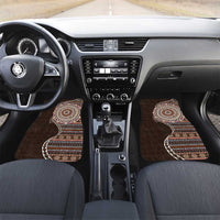 Fijian Masi Tribal Tattoos Art Pattern Car Mats Brown Color Half Style LT03 Set 2pcs - Front Brown - Polynesian Pride