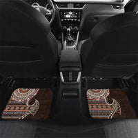 Fijian Masi Tribal Tattoos Art Pattern Car Mats Brown Color Half Style LT03 Set 2pcs - Back Brown - Polynesian Pride