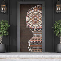Fijian Masi Tribal Tattoos Art Pattern Door Cover Brown Color Half Style - Polynesian Pride