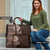 Fijian Masi Tribal Tattoos Art Pattern Travel Bag Brown Color Half Style - Polynesian Pride