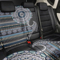 Fijian Masi Tribal Tattoos Art Pattern Back Car Seat Cover Navy Color Half Style - Polynesian Pride