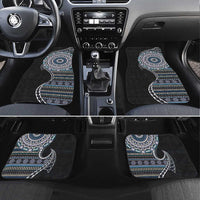Fijian Masi Tribal Tattoos Art Pattern Car Mats Navy Color Half Style LT03 Set 4pcs Navy - Polynesian Pride