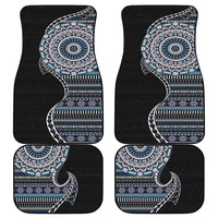 Fijian Masi Tribal Tattoos Art Pattern Car Mats Navy Color Half Style LT03 - Polynesian Pride