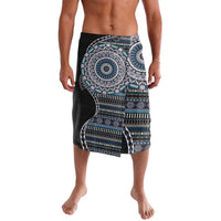 Fijian Masi Tribal Tattoos Art Pattern Lavalava Navy Color Half Style - Polynesian Pride