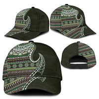 Fijian Masi Tribal Tattoos Art Pattern Classic Cap Green Color Half Style - Polynesian Pride