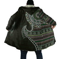 Fijian Masi Tribal Tattoos Art Pattern Cloak Green Color Half Style - Polynesian Pride