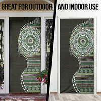 Fijian Masi Tribal Tattoos Art Pattern Door Cover Green Color Half Style - Polynesian Pride