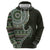 Fijian Masi Tribal Tattoos Art Pattern Hoodie Green Color Half Style - Polynesian Pride