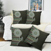 Fijian Masi Tribal Tattoos Art Pattern Pillow Cover Green Color Half Style - Polynesian Pride