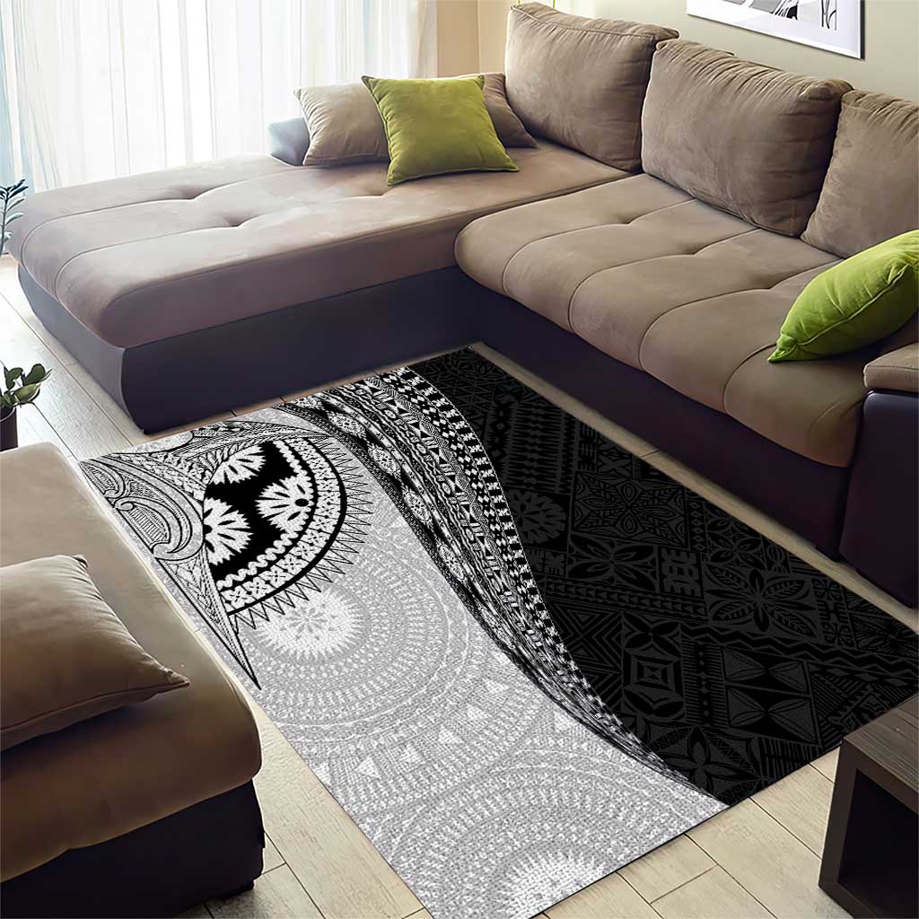 Fijian Masi Tattoos Area Rug with Tapa Tribal Pattern LT03 - Polynesian Pride