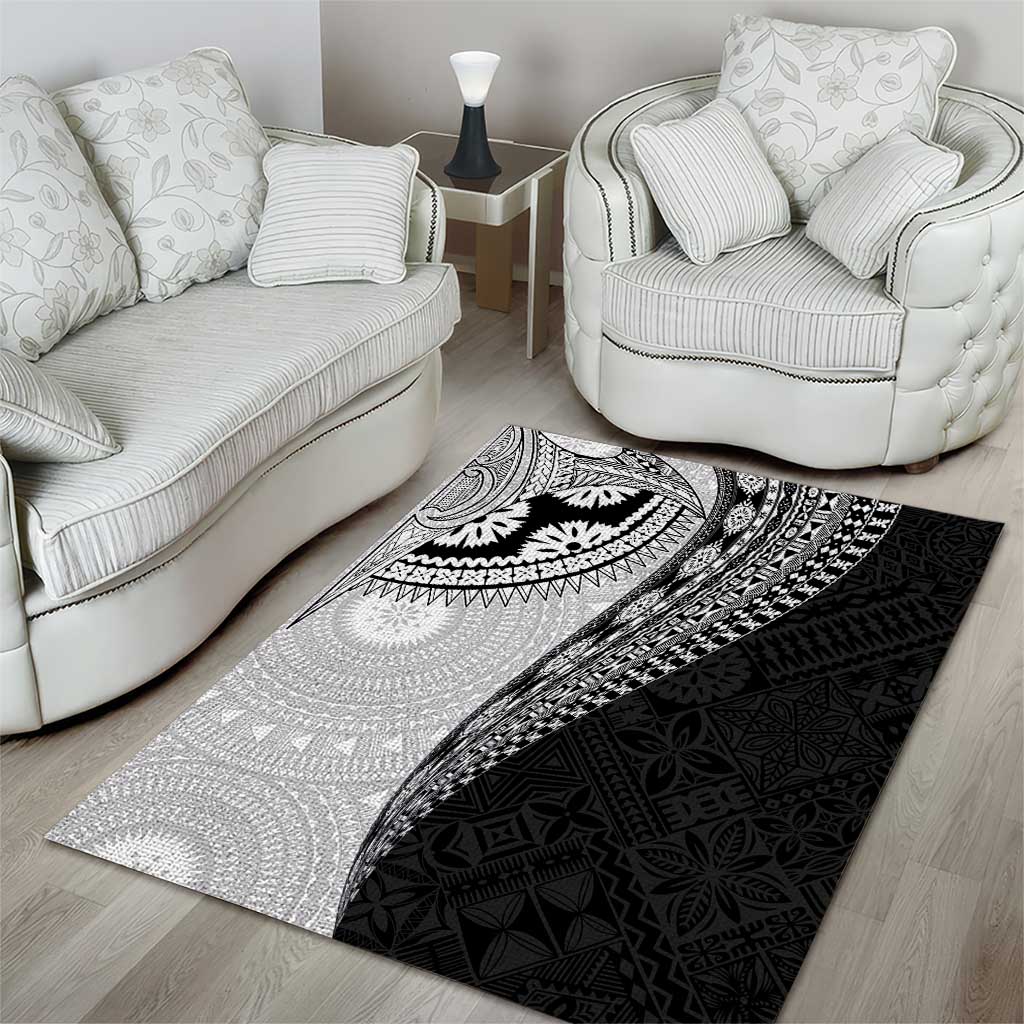 Fijian Masi Tattoos Area Rug with Tapa Tribal Pattern LT03 - Polynesian Pride