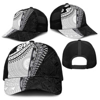 Fijian Masi Tattoos Baseball Net Cap with Tapa Tribal Pattern - Polynesian Pride