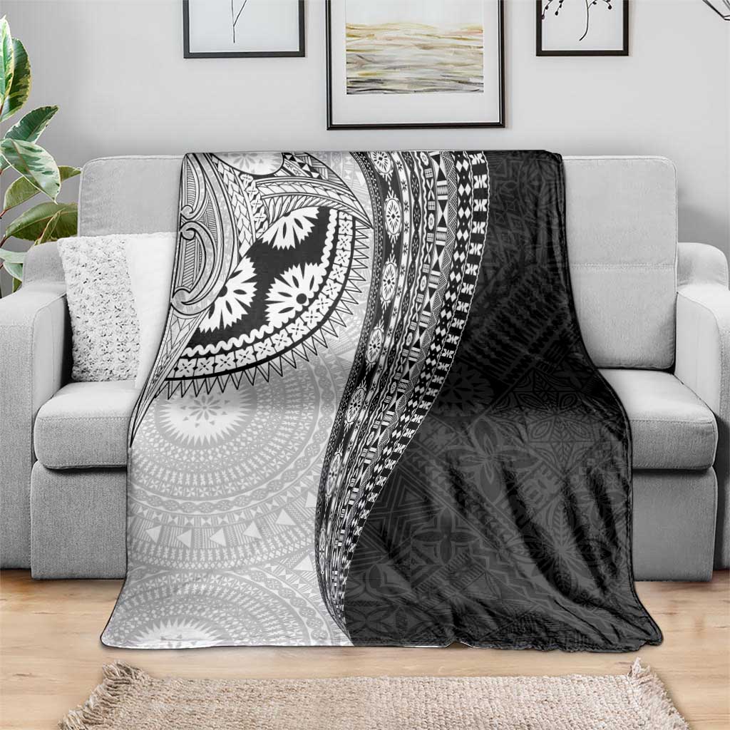 Fijian Masi Tattoos Blanket with Tapa Tribal Pattern - Polynesian Pride