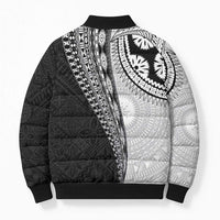 Fijian Masi Tattoos Bomber Puffer Jacket with Tapa Tribal Pattern - Polynesian Pride