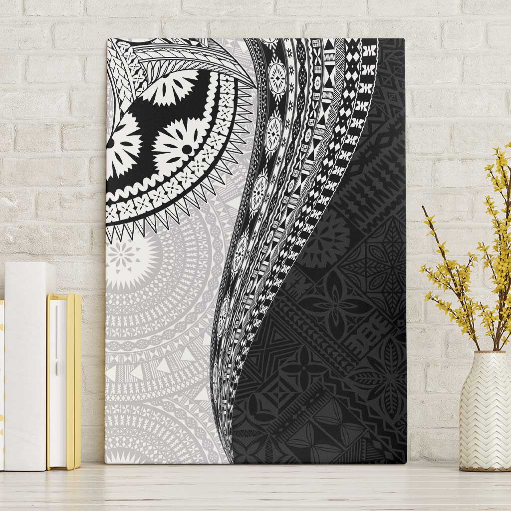 Fijian Masi Tattoos Canvas Wall Art with Tapa Tribal Pattern - Polynesian Pride