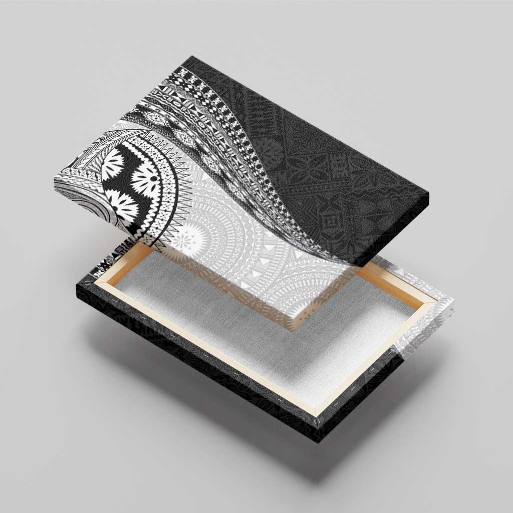 Fijian Masi Tattoos Canvas Wall Art with Tapa Tribal Pattern - Polynesian Pride