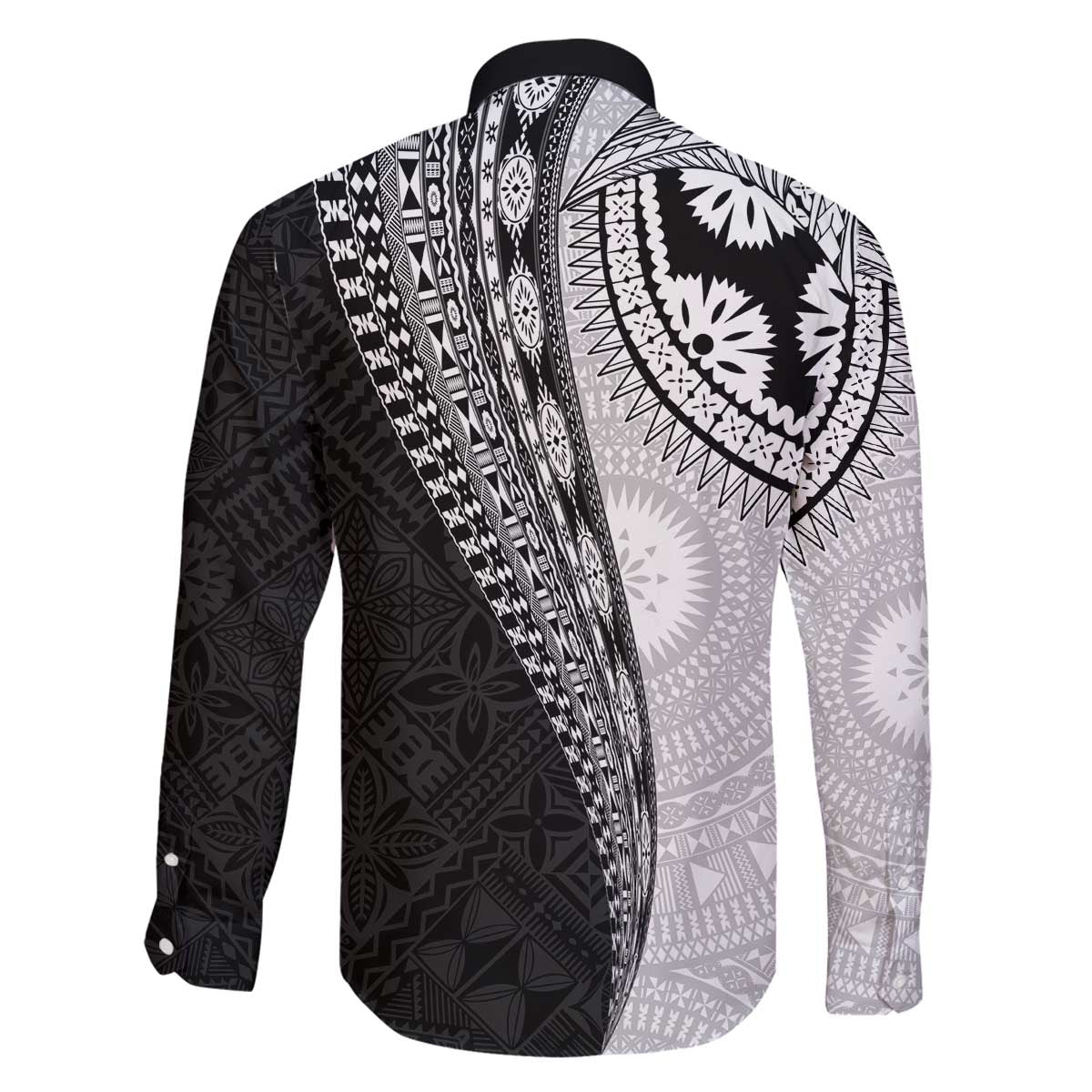 Fijian Masi Tattoos Family Matching Off The Shoulder Long Sleeve Dress and Hawaiian Shirt with Tapa Tribal Pattern - Polynesian Pride