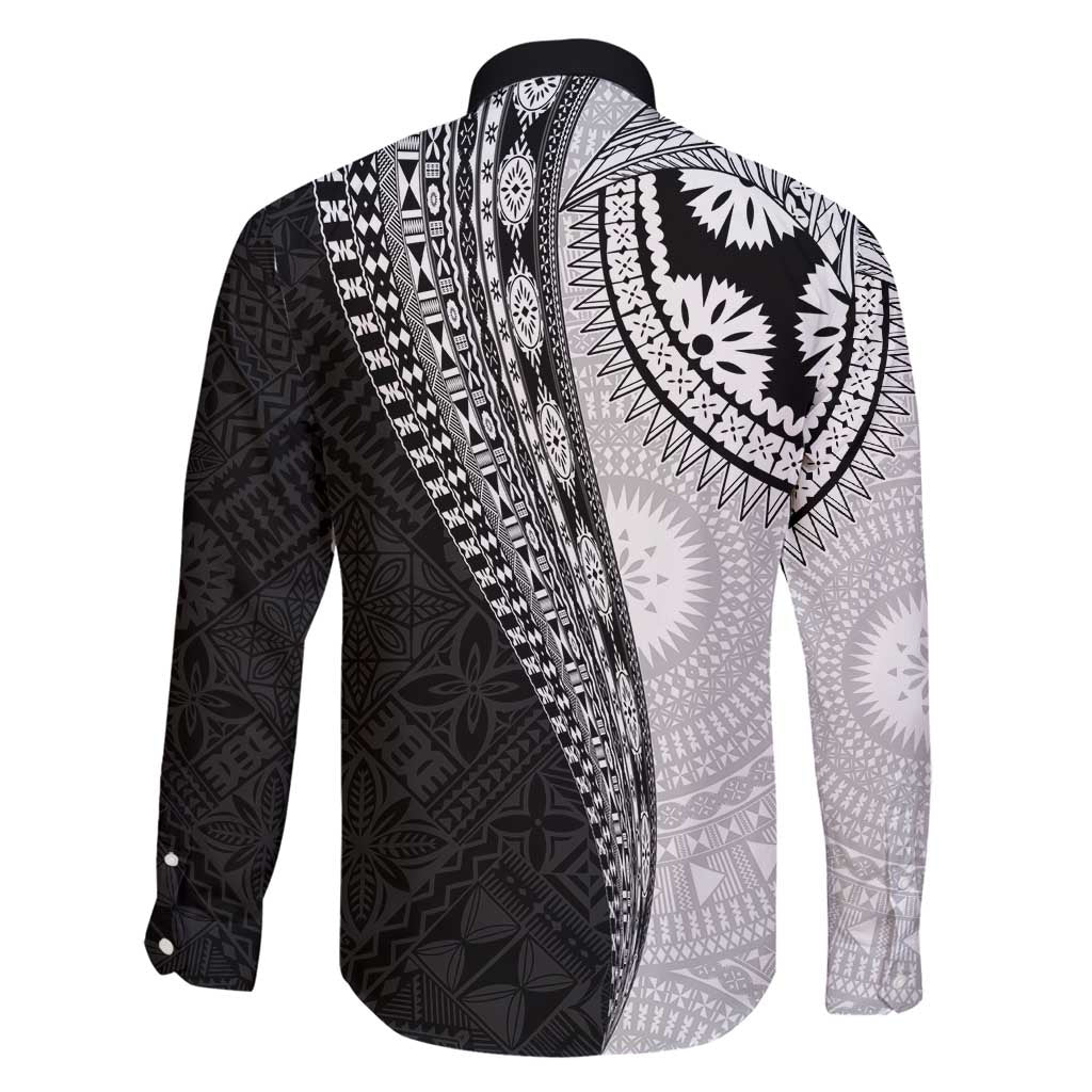 Fijian Masi Tattoos Family Matching Off Shoulder Short Dress and Hawaiian Shirt with Tapa Tribal Pattern - Polynesian Pride