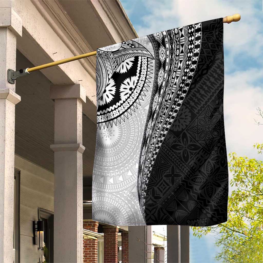 Fijian Masi Tattoos Garden Flag with Tapa Tribal Pattern - Polynesian Pride