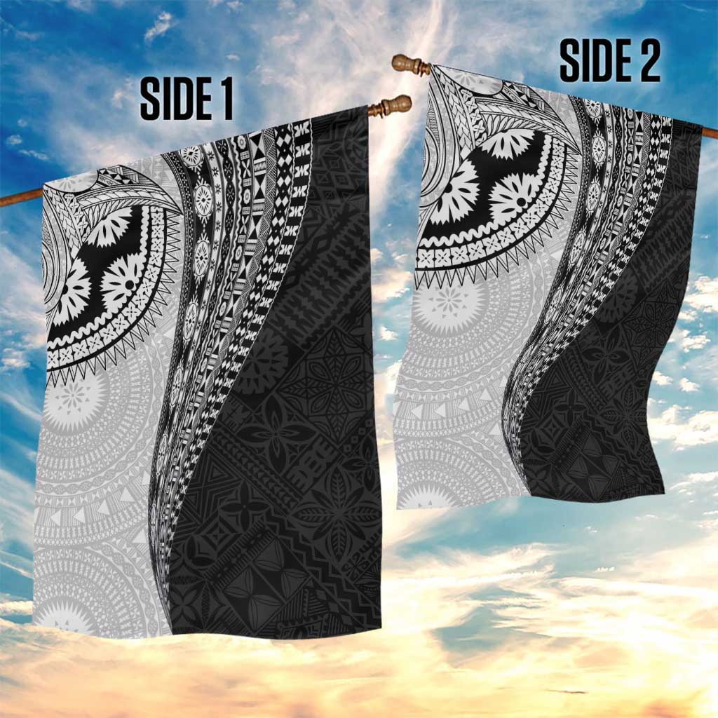 Fijian Masi Tattoos Garden Flag with Tapa Tribal Pattern - Polynesian Pride