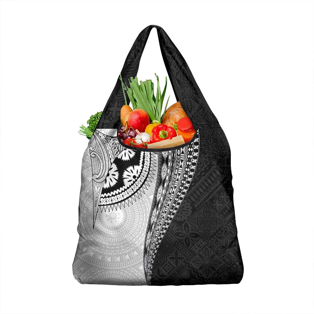 Fijian Masi Tattoos Grocery Bag with Tapa Tribal Pattern LT03 1-pack One Size White - Polynesian Pride